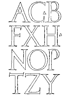 18. CLASSIC CAPITALS CUT IN MARBLE. FROM RUBBINGS. F.C.B.