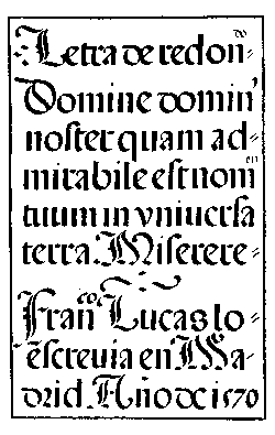143. SPANISH ROUND GOTHIC LETTERS. FRANCISCO LUCAS, 1577