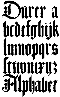 184. GERMAN BLACKLETTERS. ALBRECHT DÜRER, 16th CENTURY