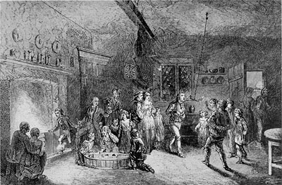 Hallowe'en Festivities. From an Old English Print.