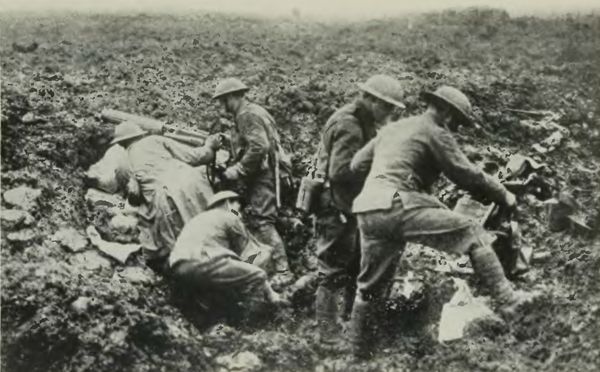 Canadian Machine Gunners Digging Themselves Into
Shell-Holes