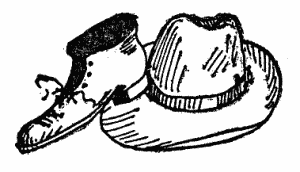 line drawing, shoe and hat