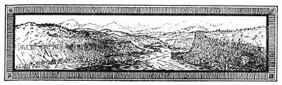 line drawing, river canyon