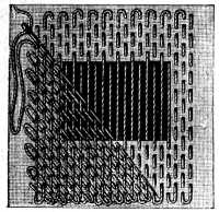 FIG. 42.
DIAGONAL LINEN DARNING.