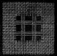 FIG. 97. CUTTING OUT THREADS,
IN THE MIDDLE OF THE STUFF.