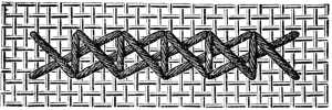FIG. 306.
MONTENEGRIN CROSS STITCH.
A ROW OF STITCHES FINISHED.