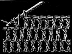 FIG. 417.
TREBLES SET BETWEEN THOSE OF THE
PRECEDING ROW.