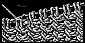 FIG. 445.
STRAIGHT PLAITED TUNISIAN STITCH.