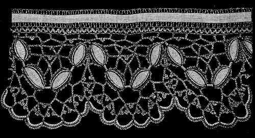 FIG. 466. CROCHET LACE MADE WITH LEAF BRAID.