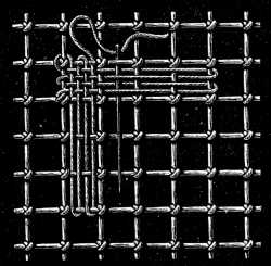 FIG. 640. LINEN STITCH.
FORMATION OF THE CORNERS.