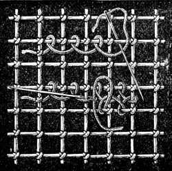 FIG. 641. LOOP STITCH.
1ST AND 2ND COURSE OF THE THREAD.