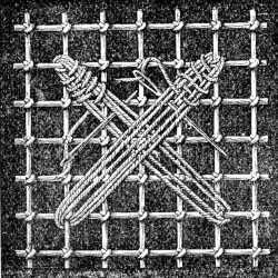 FIG. 646.
LEAVES WORKED IN DARNING STITCH.
BEGUN.