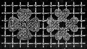 FIG. 659.
LINEN STITCH SET WITH DARNING STITCH.