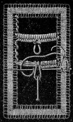 FIG. 697. BUTTONHOLE BAR WITH PINNED PICOTS.