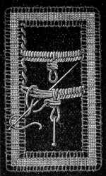 FIG. 698. BUTTONHOLE BAR WITH PINNED PICOTS.