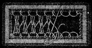 FIG. 708. INSERTION OF PLAIN BUTTONHOLE STITCHES.
