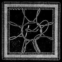 FIG. 762. WHEEL COMPOSED OF BUTTONHOLE BARS.
PASSING FROM ONE BAR TO THE OTHER.