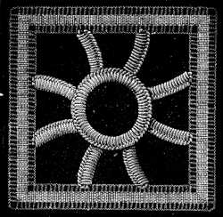 FIG. 763. WHEEL COMPOSED OF BUTTONHOLE BARS.
BARS AND RING FINISHED.