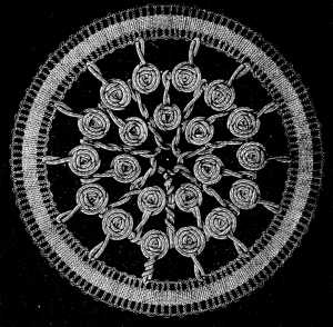 FIG. 766. FILLING IN ROUND SPACES.
THE TWO CIRCLES OF WHEELS FINISHED.