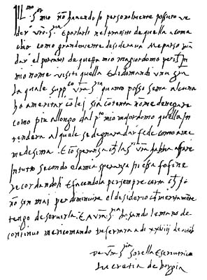 Reduced facsimile of a letter written by Lucretia Borgia
to Marchese Gonzaga.