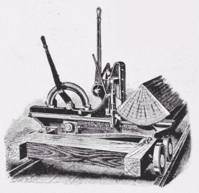 Fig. 42. Log-Carriage, holding quartered log in position to saw.