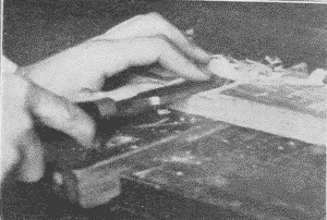 Fig. 71. Chiseling Out a Dado. (Second Step).
