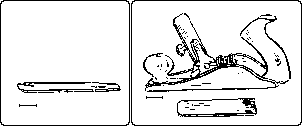 Fig. 110. Cutter of Scrub-Plane. Scratch-Plane and Scraper-Plane.