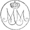 decorative initials MM surmounted by crown