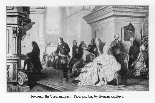 Frederick the Great and Bach.  From painting by Herman Kaulbach.