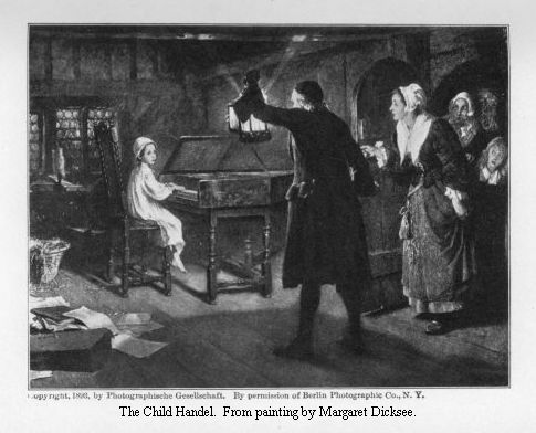 The Child Handel.  From painting by Margaret Dicksee.