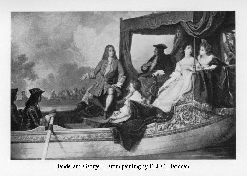 Handel and George I.  From painting by E. J. C. Hamman.