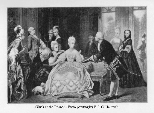 Gluck at the Trianon.  From painting by E. J. C. Hamman.