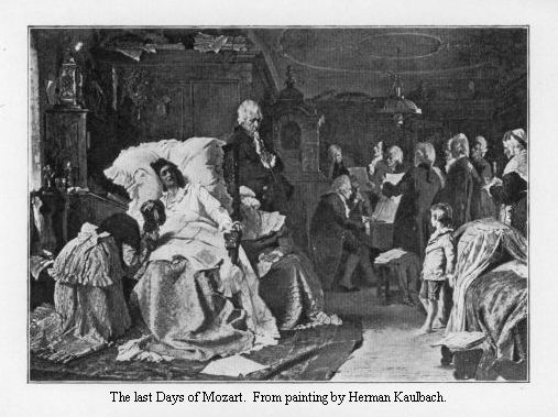 The Last Days of Mozart.  From painting by Herman Kaulbach.