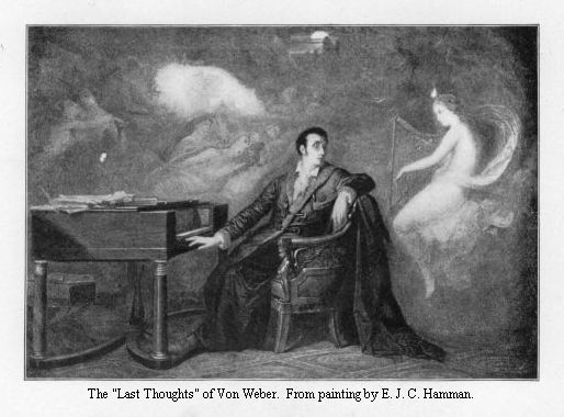 The "Last Thoughts" of Von Weber.  From painting by E. J. C. Hamman.