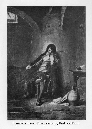 Paganini in Prison.  From painting by Ferdinand Barth.