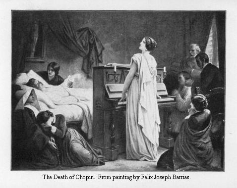 The Death of Chopin.  From painting by Felix Joseph Barrias.