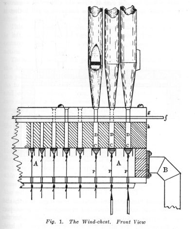 Fig. 1.  The Wind-chest.  Front View