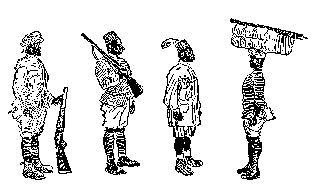 [Drawing: Gunbearer—Askari—Tent Boy—Porter]