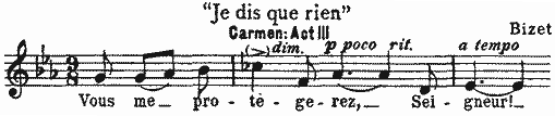 Je dis que rien, Carmen: Act III, Bizet