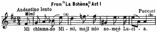 From La Bohme, Act I, Puccini