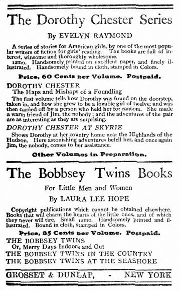 Advertisement for other books