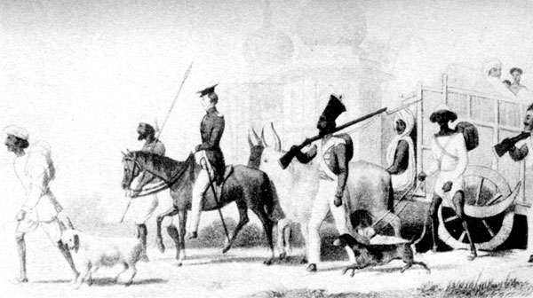 "John Company" troops on the march in India
