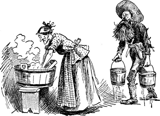 SOME CAME BACK AND CARRIED WATER FOR THEIR WIVES TO WASH
CLOTHING.