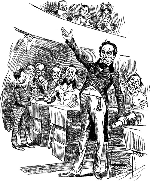 SENT OUT FOR THEIR LUNCH RATHER THAN GO AWAY IN THE MIDST
OF HIS REMARKS.