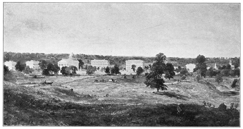 The Campus in 1855 (From a painting by Cropsey)
