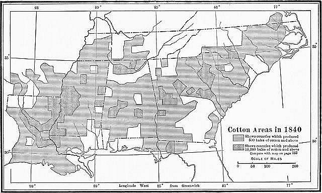Cotton Areas in 1840