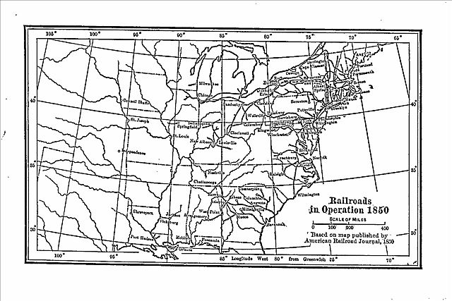 Railroads in Operation in 1850