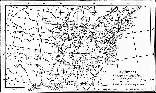 Railroads in Operation in 1860