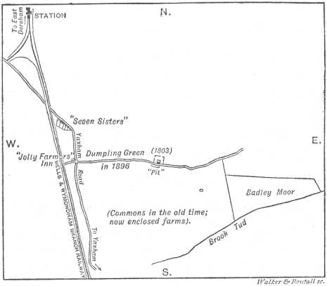 Plan of Dumpling Green, East Dereham.  By permission of Mr. 
Murray