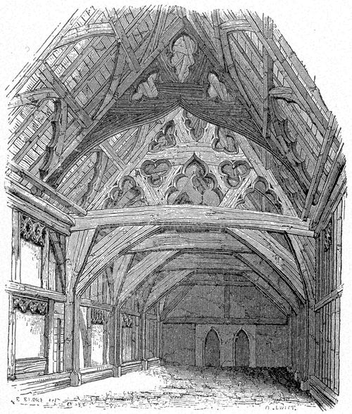 Interior of Fourteenth Century Manor House, Great
Malvern, Worcestershire.